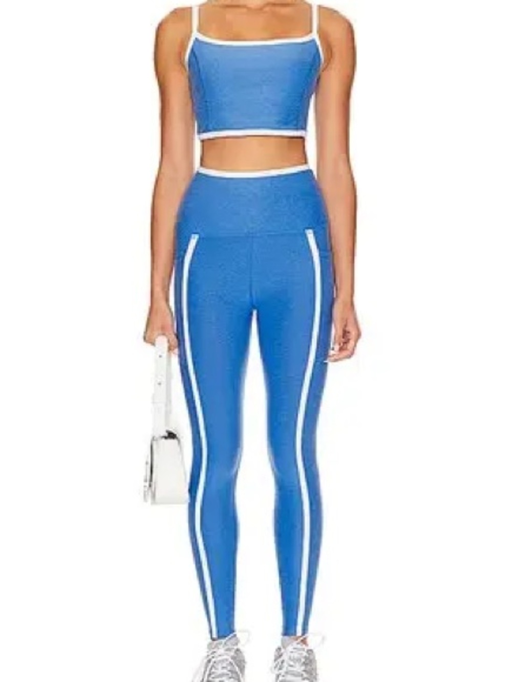 Beyond Yoga blue crop top